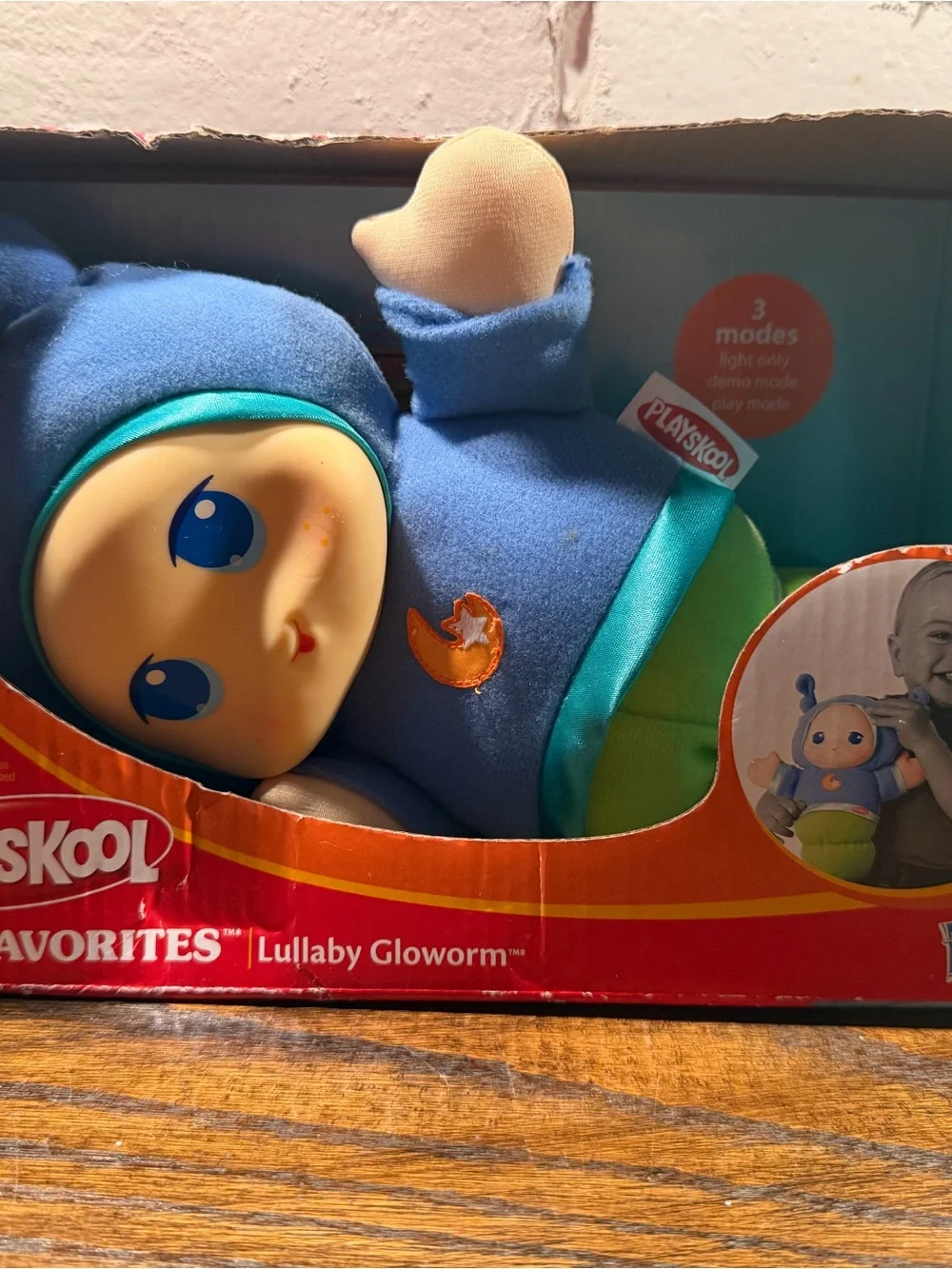 Playskool Lullaby Gloworm Blue Plush Nightlight Doll